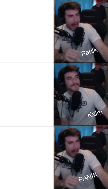 High Quality DougDoug Kalm/Panik Blank Meme Template