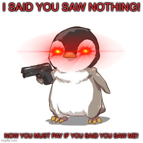 I SAID YOU SAW NOTHING! NOW YOU MUST PAY IF YOU SAID YOU SAW ME! | made w/ Imgflip meme maker