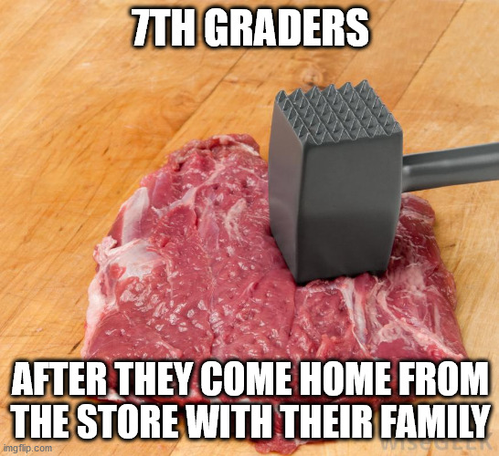 Take this whichever way you want | 7TH GRADERS; AFTER THEY COME HOME FROM THE STORE WITH THEIR FAMILY | image tagged in beating my meat | made w/ Imgflip meme maker