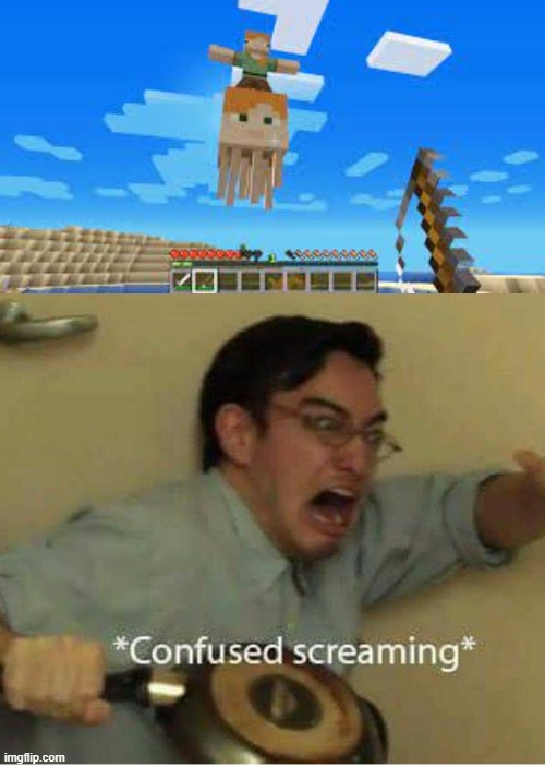 hahh cursed minecraft go brrrrrrrrrrrr | image tagged in confused screaming | made w/ Imgflip meme maker