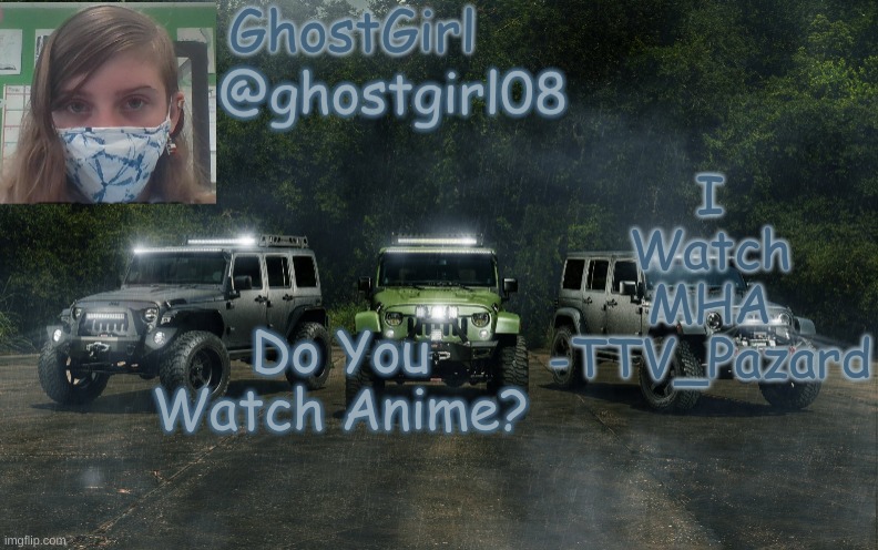 GhostGirl08 Temp | I Watch MHA -TTV_Pazard; Do You Watch Anime? | image tagged in ghostgirl08 temp | made w/ Imgflip meme maker