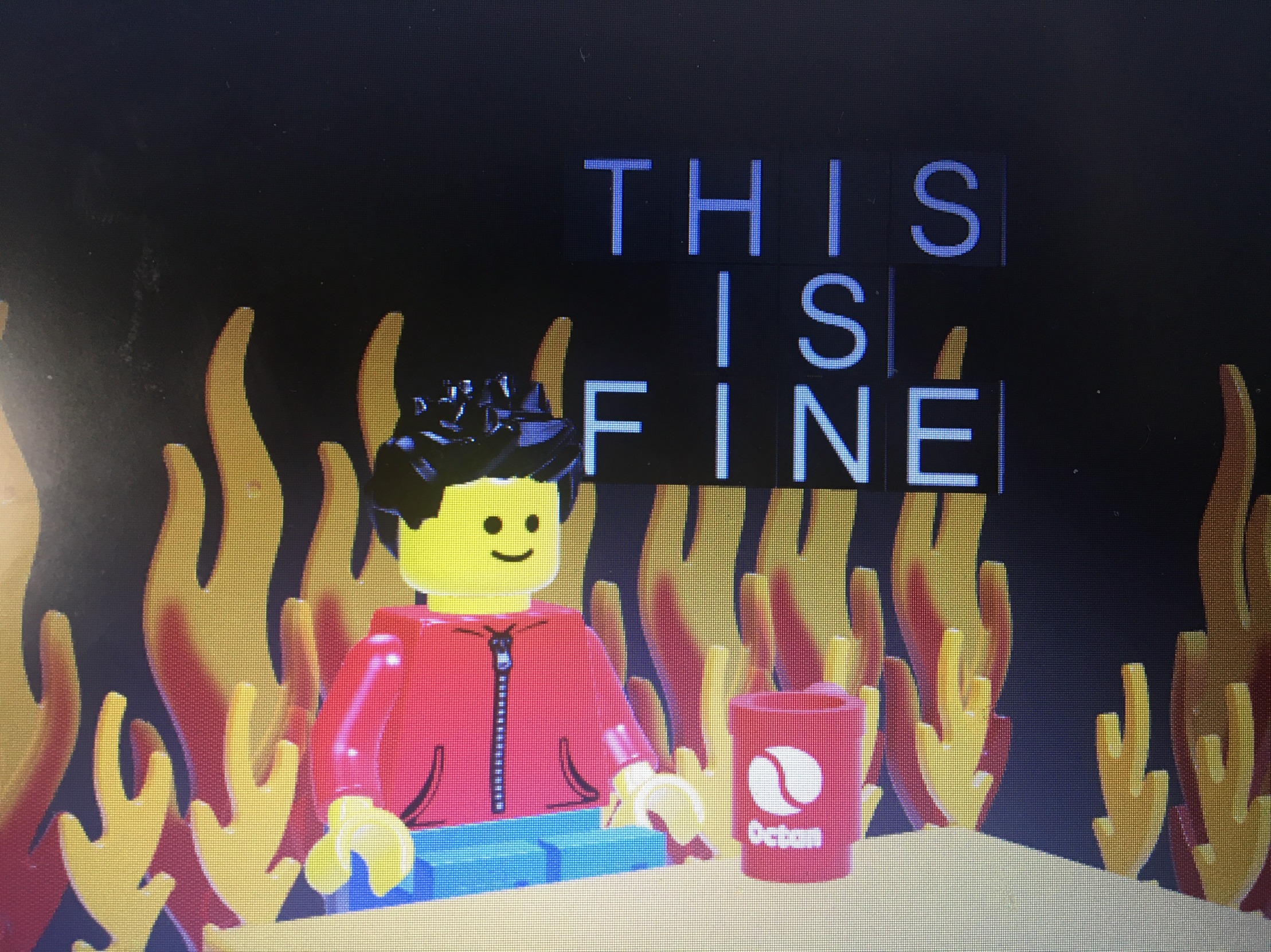 This is fine lego version Blank Meme Template