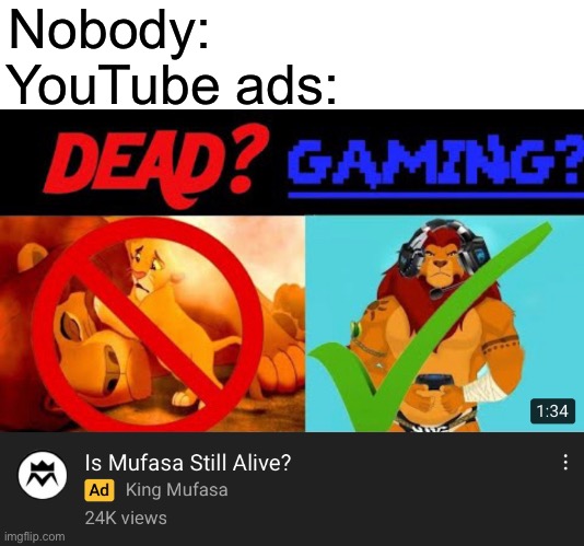 Ads are weird. |  Nobody:; YouTube ads: | image tagged in funny | made w/ Imgflip meme maker