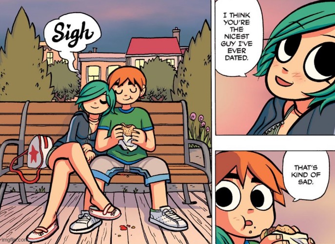 now that ive read scott pilgrim i realize a lot of memes are from it- | made w/ Imgflip meme maker