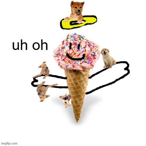 covered in dogs | uh oh | image tagged in supericecream705,covered in dogs,dogs | made w/ Imgflip meme maker