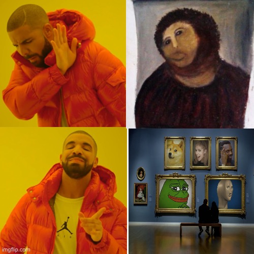 image tagged in art,drake hotline bling | made w/ Imgflip meme maker