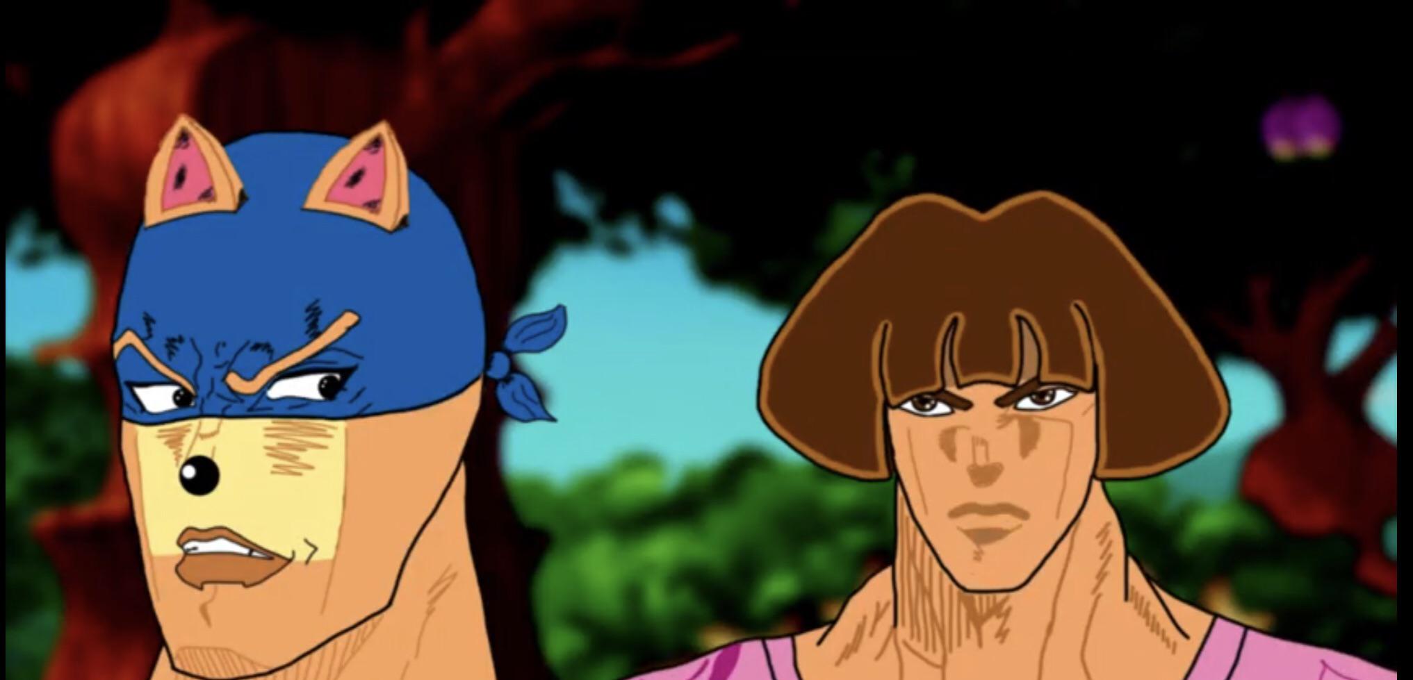 D O R A but A N I M E Blank Meme Template