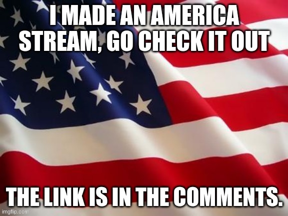 Go join the stream! | image tagged in american flag | made w/ Imgflip meme maker