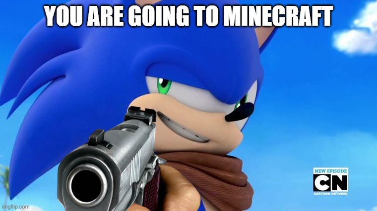 Sonic Meme | YOU ARE GOING TO MINECRAFT | image tagged in sonic meme | made w/ Imgflip meme maker