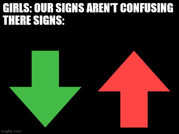 GIRLS: OUR SIGNS AREN'T CONFUSING
THERE SIGNS: | made w/ Imgflip meme maker