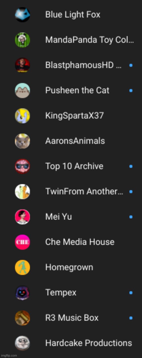 people who i subscribed on youtube | made w/ Imgflip meme maker