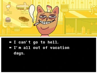 I can't go to hell I'm all out if vacation days Blank Meme Template