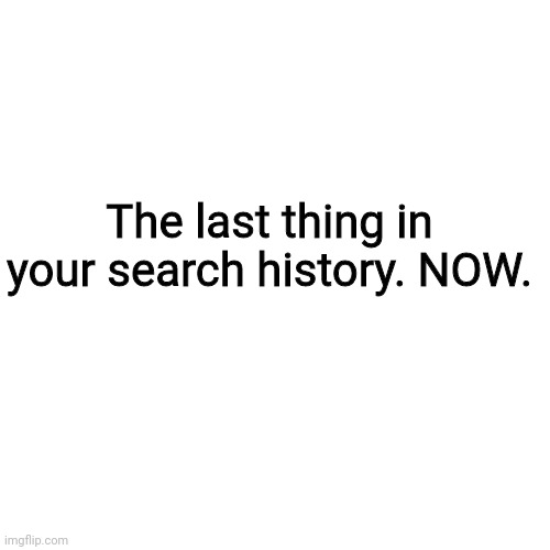 Now | The last thing in your search history. NOW. | image tagged in memes,blank transparent square | made w/ Imgflip meme maker