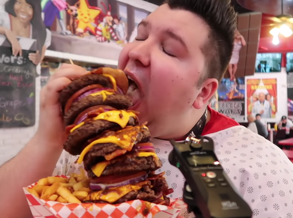 Nikocado eats big burger Blank Meme Template