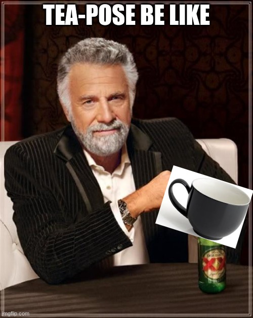 The Most Interesting Man In The World |  TEA-POSE BE LIKE | image tagged in memes,the most interesting man in the world | made w/ Imgflip meme maker