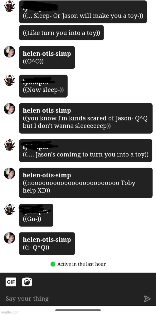 Totally normal convo. She really tryna get me to sleep | made w/ Imgflip meme maker