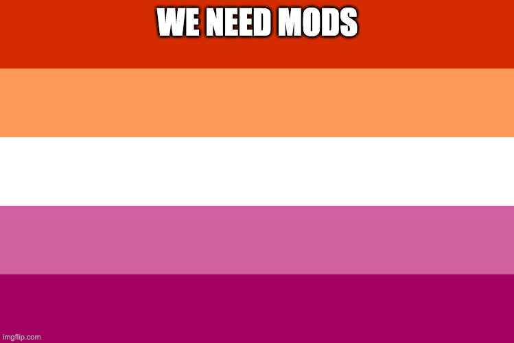 Lesbian flag | WE NEED MODS | image tagged in lesbian flag | made w/ Imgflip meme maker