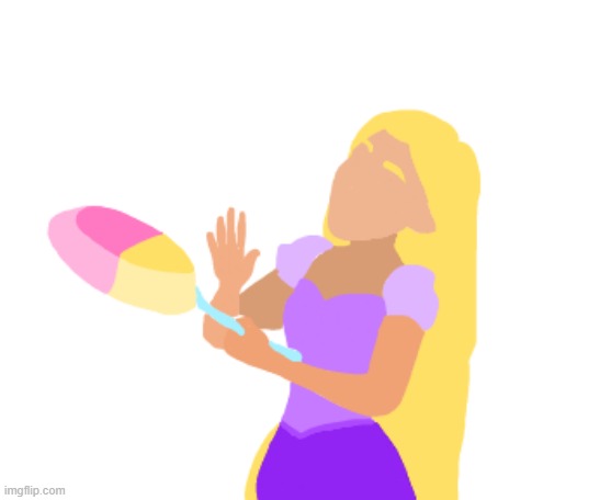 Rapunzel with a pan pan | made w/ Imgflip meme maker