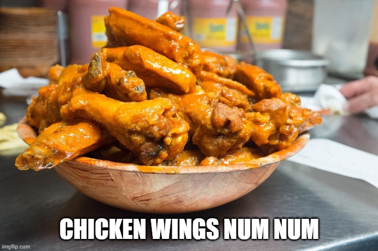 wings | CHICKEN WINGS NUM NUM | image tagged in wings of fire | made w/ Imgflip meme maker