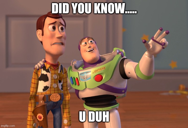 DID YOU KNOW..... U DUH | image tagged in memes,x x everywhere | made w/ Imgflip meme maker