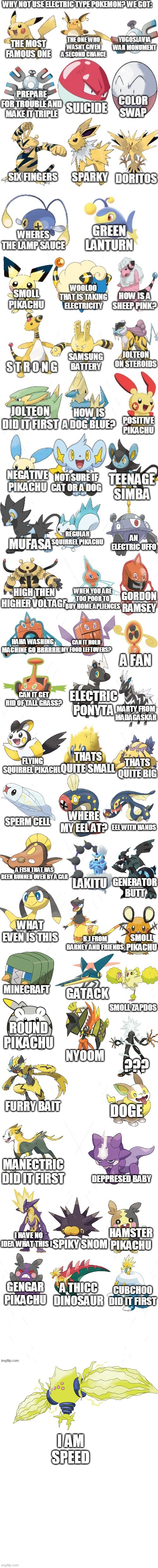 electric type pokemon be like | I AM SPEED | image tagged in memes,funny,pokemon | made w/ Imgflip meme maker