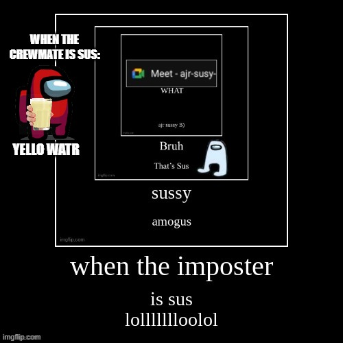 repost but add something among us | WHEN THE CREWMATE IS SUS:; YELLO WATR | made w/ Imgflip meme maker