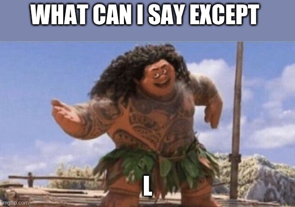 What Can I Say Except X? | WHAT CAN I SAY EXCEPT L | image tagged in what can i say except x | made w/ Imgflip meme maker