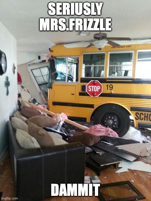 School | SERIUSLY MRS.FRIZZLE; DAMMIT | image tagged in school | made w/ Imgflip meme maker