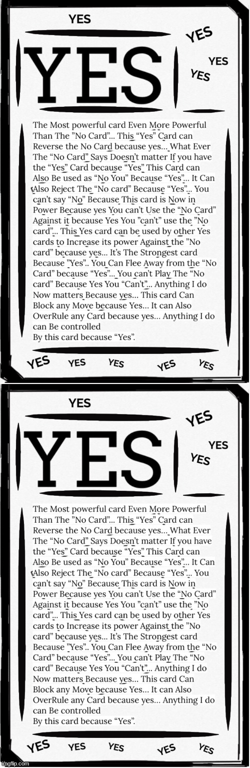 image tagged in yes card | made w/ Imgflip meme maker