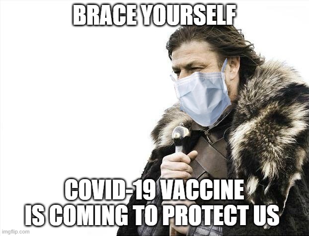 Brace Yourselves X is Coming | BRACE YOURSELF; COVID-19 VACCINE IS COMING TO PROTECT US | image tagged in memes,brace yourselves x is coming | made w/ Imgflip meme maker