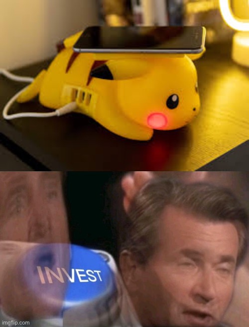This makes total sense. Pikachu and charger both are electric | image tagged in invest | made w/ Imgflip meme maker