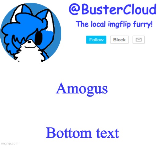 CloudDays announcement | Amogus; Bottom text | image tagged in clouddays announcement | made w/ Imgflip meme maker