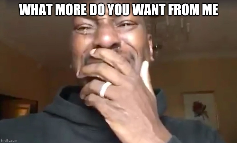 Tyrese - What more do you want from me | WHAT MORE DO YOU WANT FROM ME | image tagged in tyrese - what more do you want from me | made w/ Imgflip meme maker