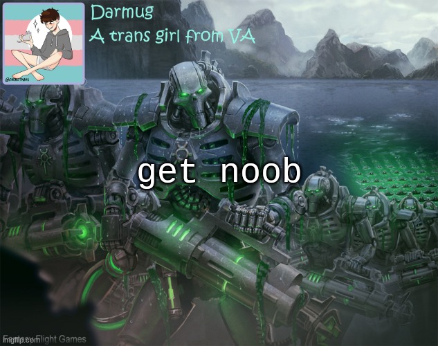 Darmug's announcement template | get noob | image tagged in darmug's announcement template | made w/ Imgflip meme maker