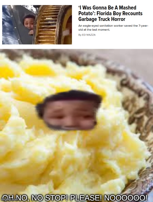 Mashed Poh-tah-tows | OH NO, NO STOP! PLEASE! NOOOOOO! | image tagged in memes | made w/ Imgflip meme maker
