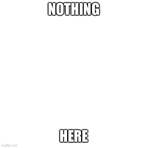 Nothing | NOTHING; HERE | image tagged in memes,blank transparent square | made w/ Imgflip meme maker