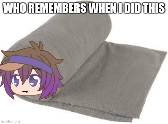 Towel burrito | WHO REMEMBERS WHEN I DID THIS | image tagged in towel burrito | made w/ Imgflip meme maker