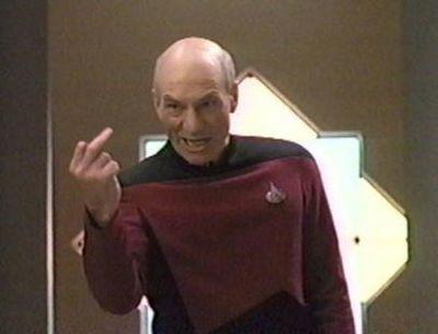 Picard middle finger Blank Meme Template