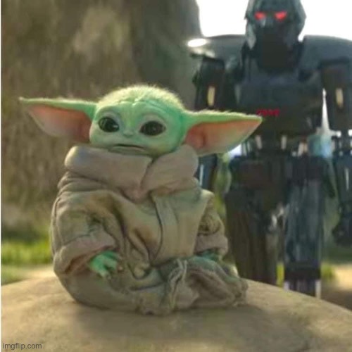 Grogu with Dark Trooper | image tagged in grogu with dark trooper | made w/ Imgflip meme maker