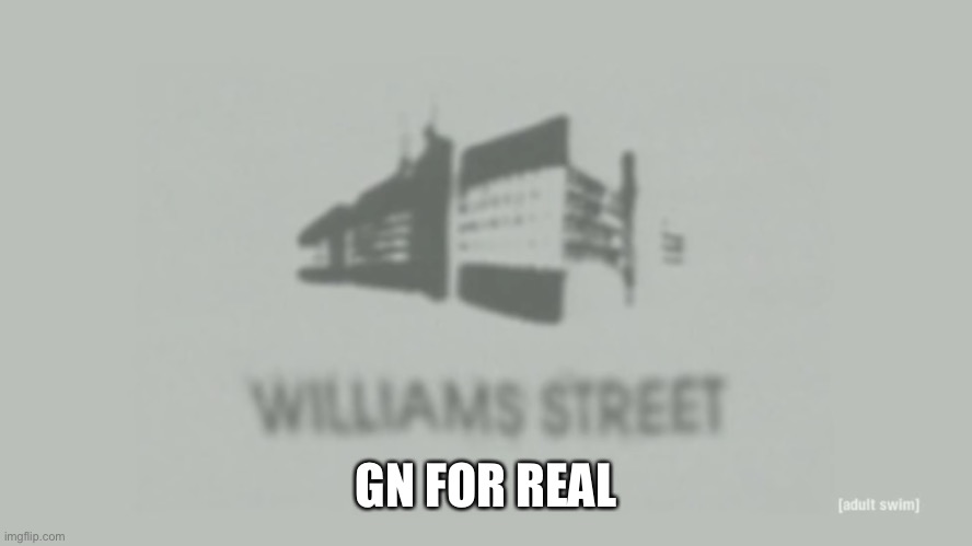Williams Street | GN FOR REAL | image tagged in williams street | made w/ Imgflip meme maker
