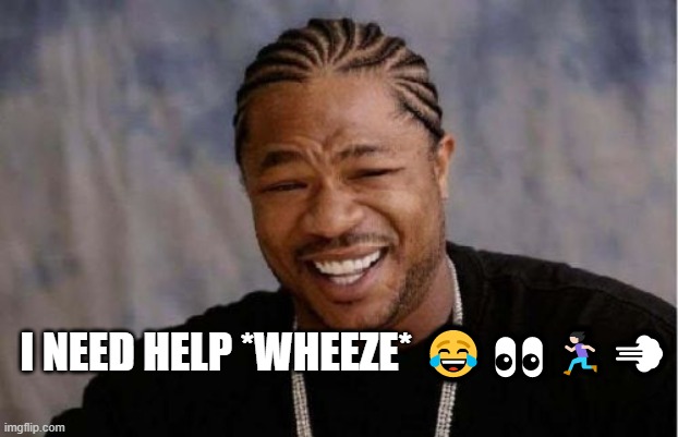Yo Dawg Heard You Meme | I NEED HELP *WHEEZE* 😂👀🏃🏻‍♀️💨 | image tagged in memes,yo dawg heard you | made w/ Imgflip meme maker