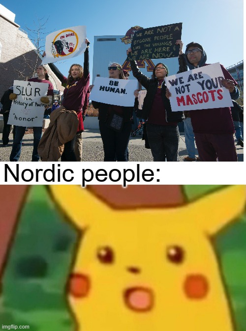 Nordic people. | Nordic people: | image tagged in memes,surprised pikachu,funny,viking,native american,nordic | made w/ Imgflip meme maker