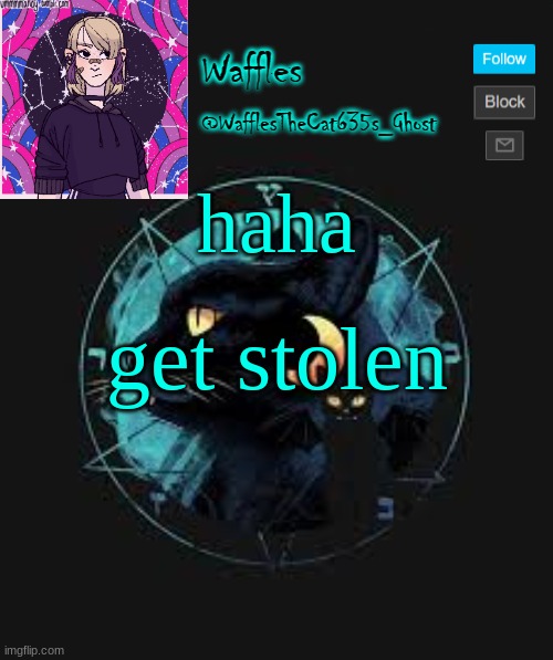 no tags for you | haha; get stolen | image tagged in no tags for you | made w/ Imgflip meme maker