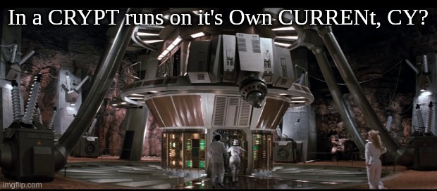 Superman III Supercomputer does a thousand things no computer can do | In a CRYPT runs on it's Own CURRENt, CY? | image tagged in cryptocurrency,crypt,superman,currency,deus ex machina,computer | made w/ Imgflip meme maker