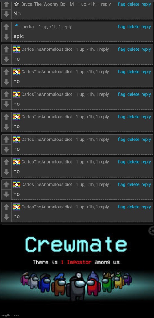 image tagged in there is 1 imposter among us | made w/ Imgflip meme maker