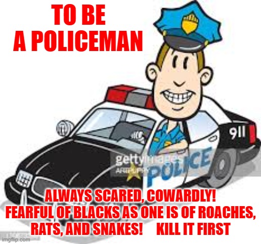 police | TO BE A POLICEMAN; ALWAYS SCARED, COWARDLY! FEARFUL OF BLACKS AS ONE IS OF ROACHES, RATS, AND SNAKES!     KILL IT FIRST | image tagged in stop it get some help | made w/ Imgflip meme maker