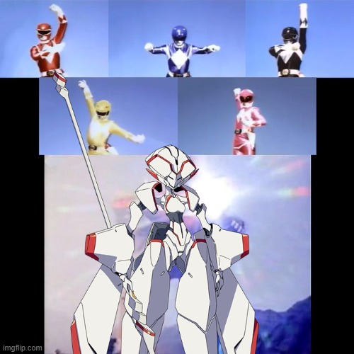 lmao I'm bad at this | image tagged in darling in the franxx,power rangers,cringe | made w/ Imgflip meme maker