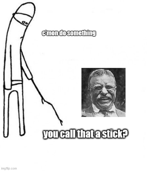 c'mon do something | c'mon do something; you call that a stick? | image tagged in c'mon do something | made w/ Imgflip meme maker