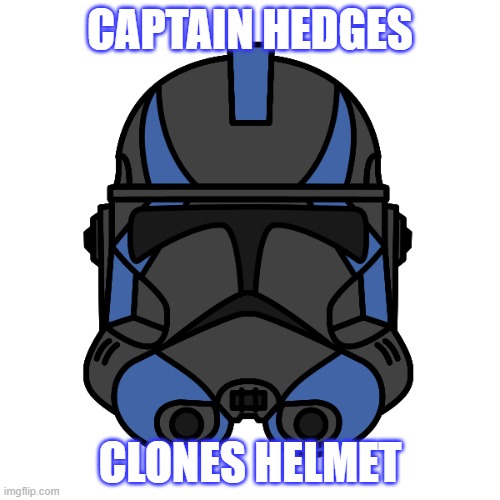 Custom clone helmet | CAPTAIN HEDGES; CLONES HELMET | image tagged in custom clone helmet | made w/ Imgflip meme maker