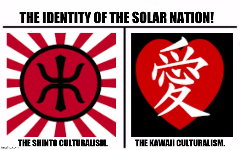 Who Would Win Blank | THE IDENTITY OF THE SOLAR NATION! THE SHINTO CULTURALISM.                  THE KAWAII CULTURALISM. | image tagged in memes,meanwhile in japan,cartoon | made w/ Imgflip meme maker